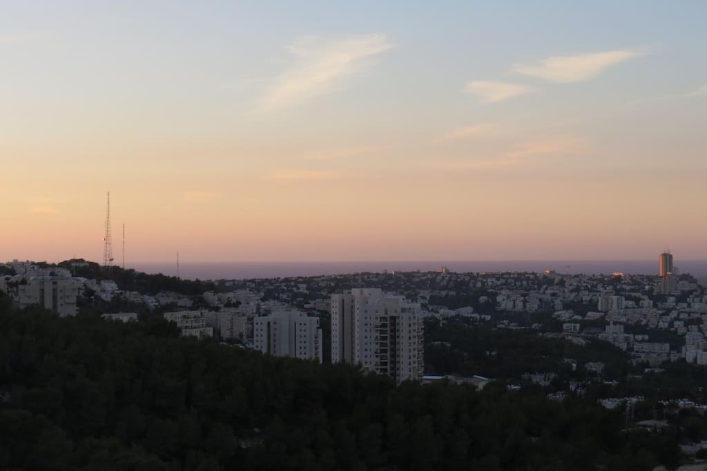 The view with sun set