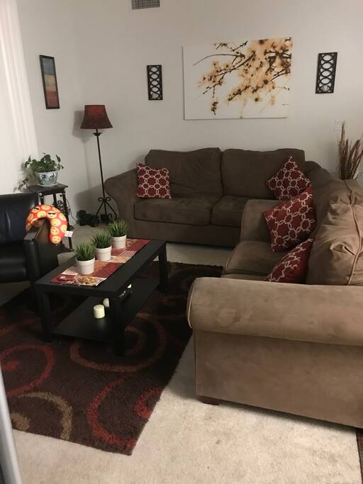 Air Mattress will be where the coffee table is at.