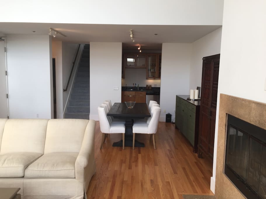 Elegant, open floor plan featuring living and dining spaces