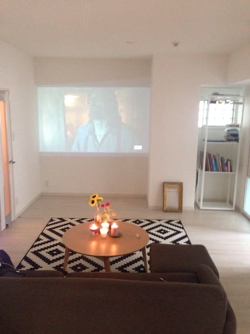 Living room with projector