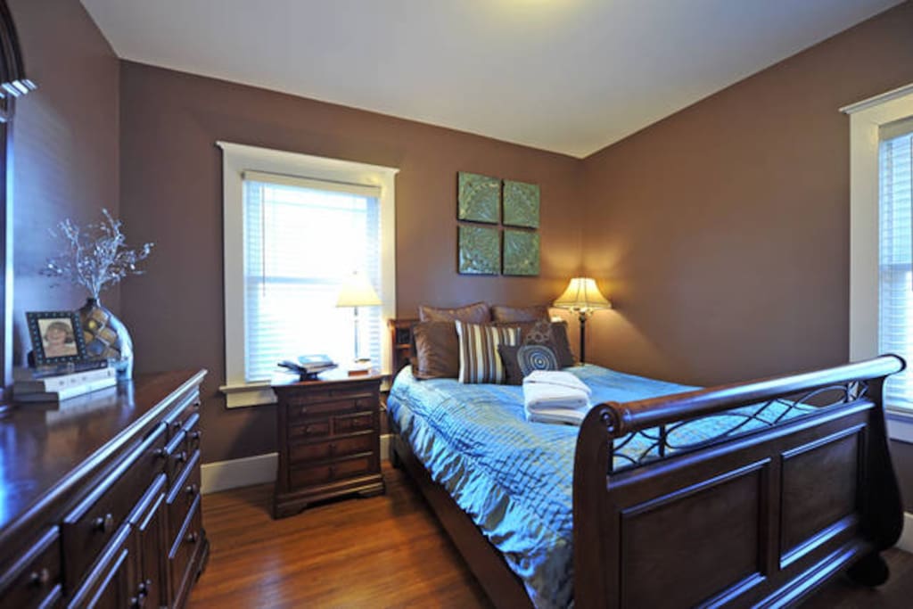 This is the second of two bedrooms on the first floor. Brand new, plush Queen size mattress.