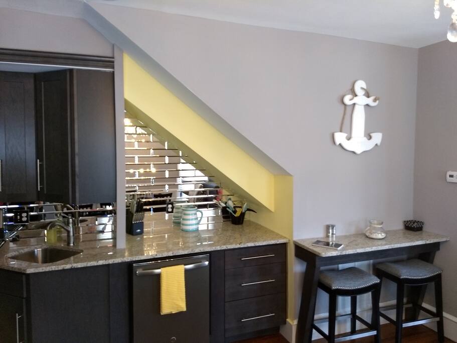 Bar area in kitchen for that morning cup of coffee!