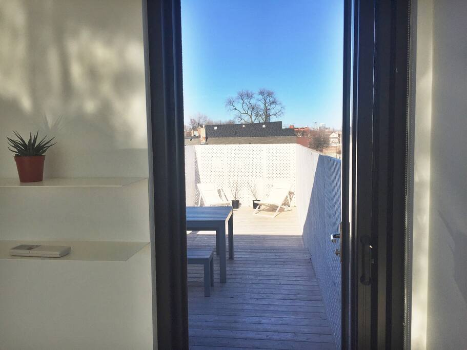 View from 3rd floor bedroom looking out to rear deck.