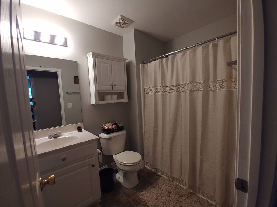 private bathroom across the hall from your bedroom! stocked with toiletries