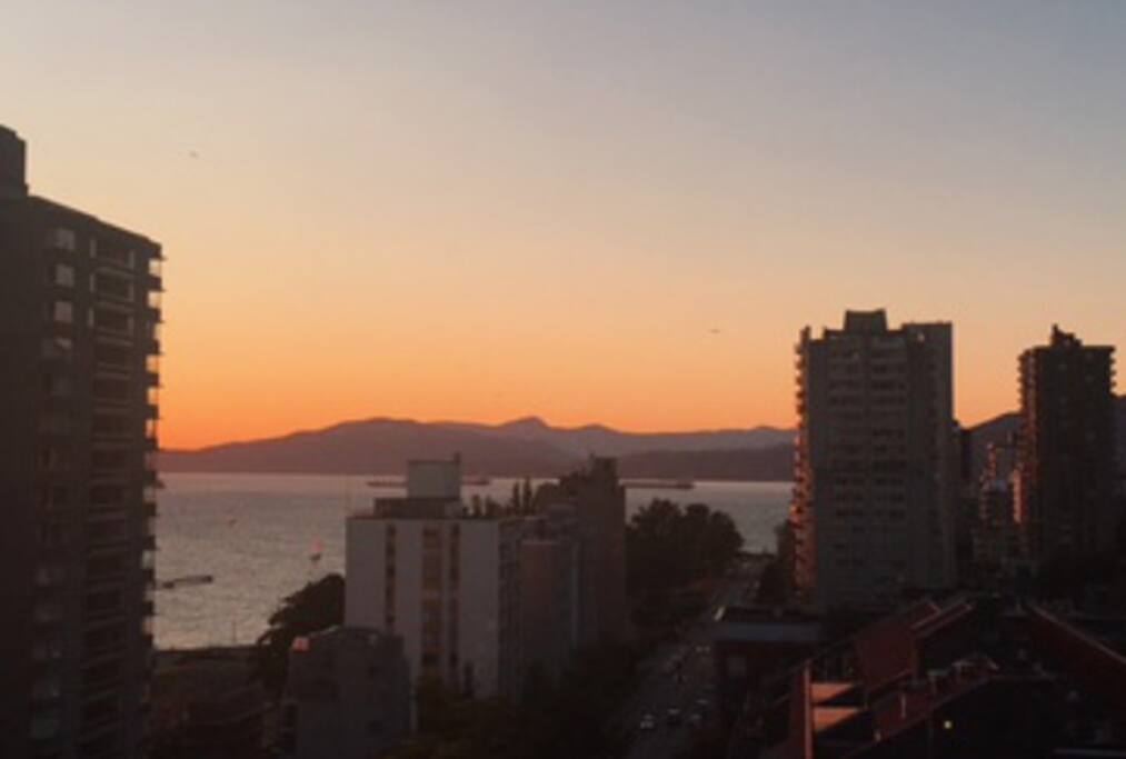 Sunset out the bedroom window