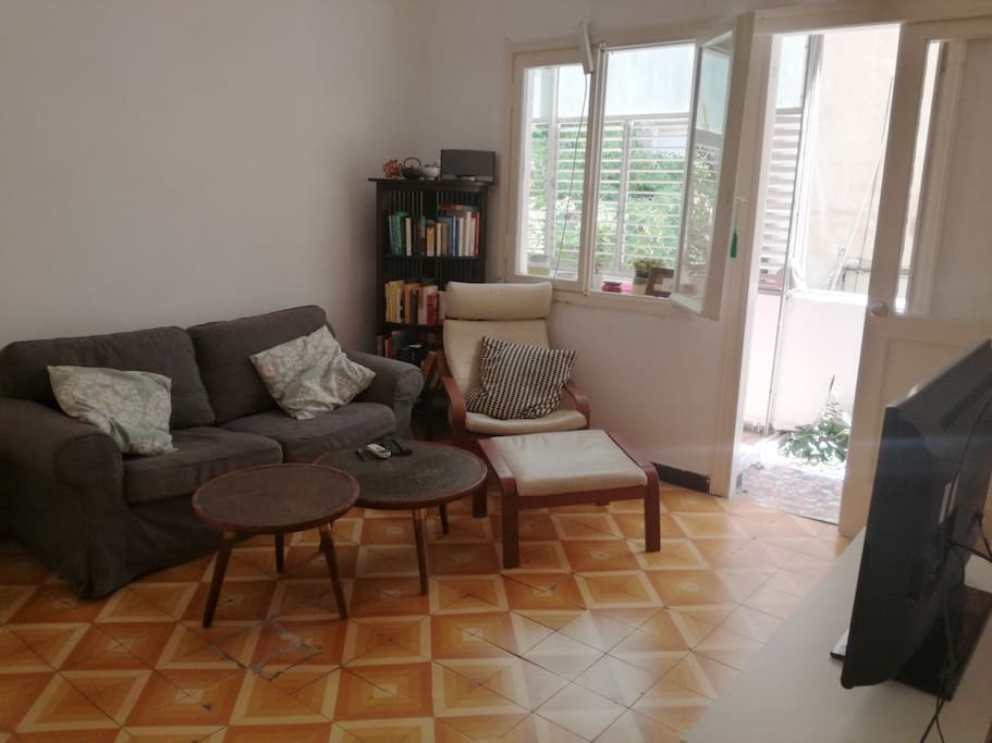 Cozy living room with a TV