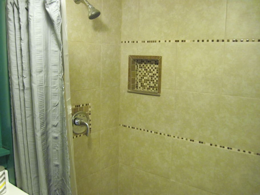 Large tiled shower
