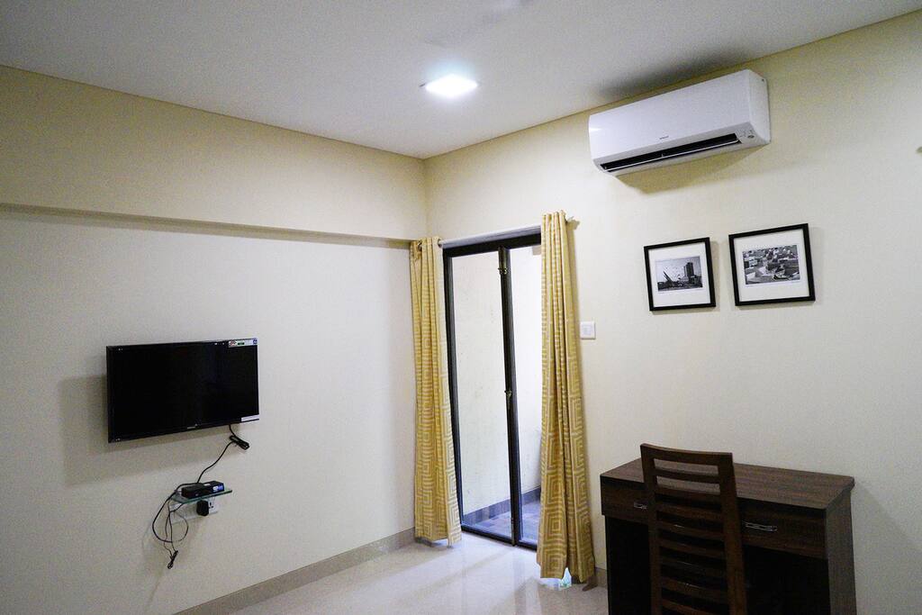 Bedroom with TV, AC, Balcony