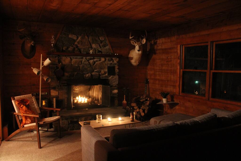 Living room with fire place