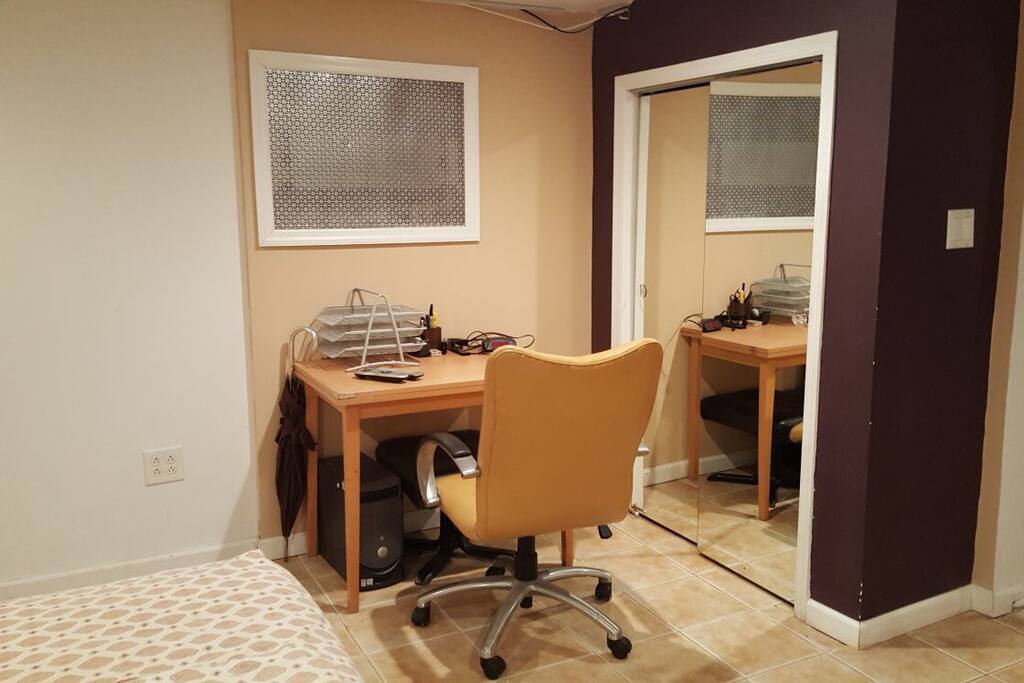 Desk in Bedroom as well as a closet