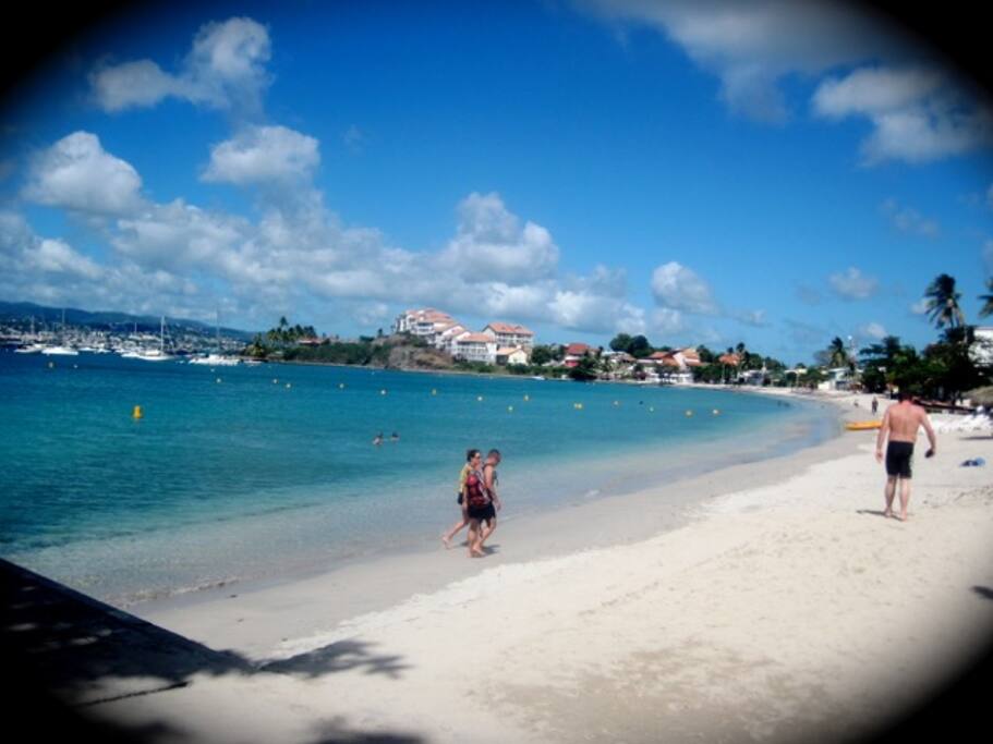 La plage de l'Anse Mitan juste
en face la résidence