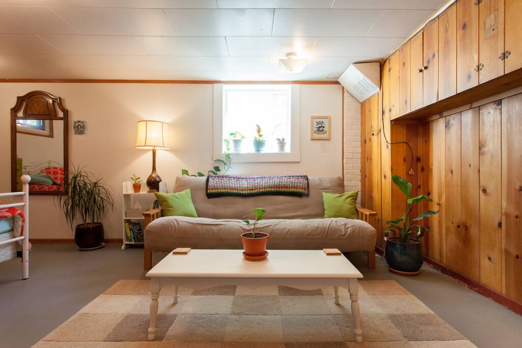 Queen Futon (There's a TV to the right now)