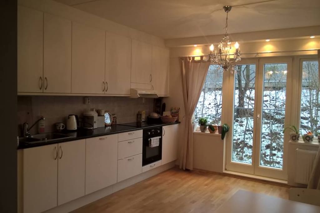 The kitchen with all the equipment including a dishwasher you can use