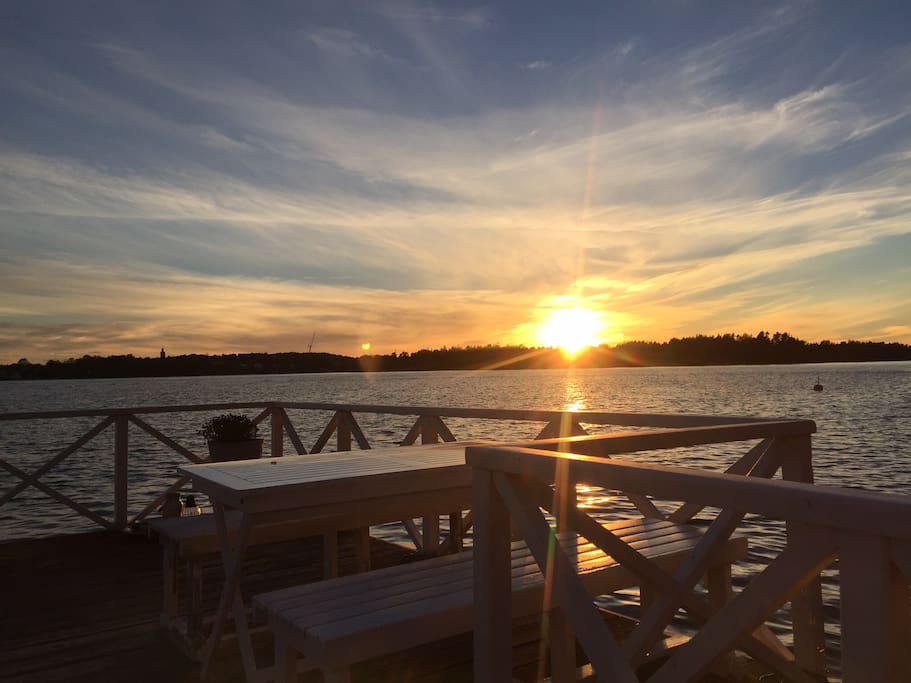 Solnedgång på bryggan
