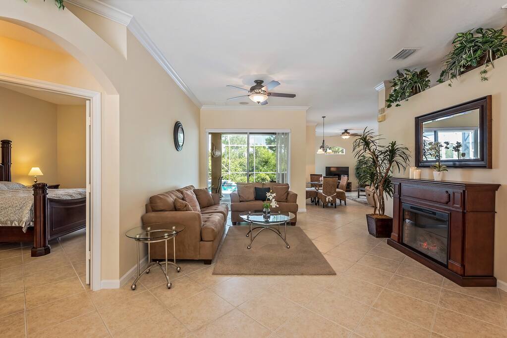Living Room - Featuring an electric fireplace that offers a cozy ambiance