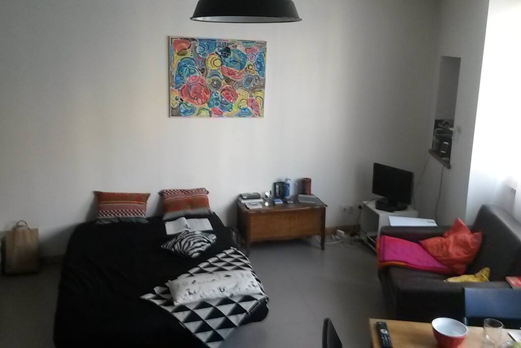 salon avec couchage double