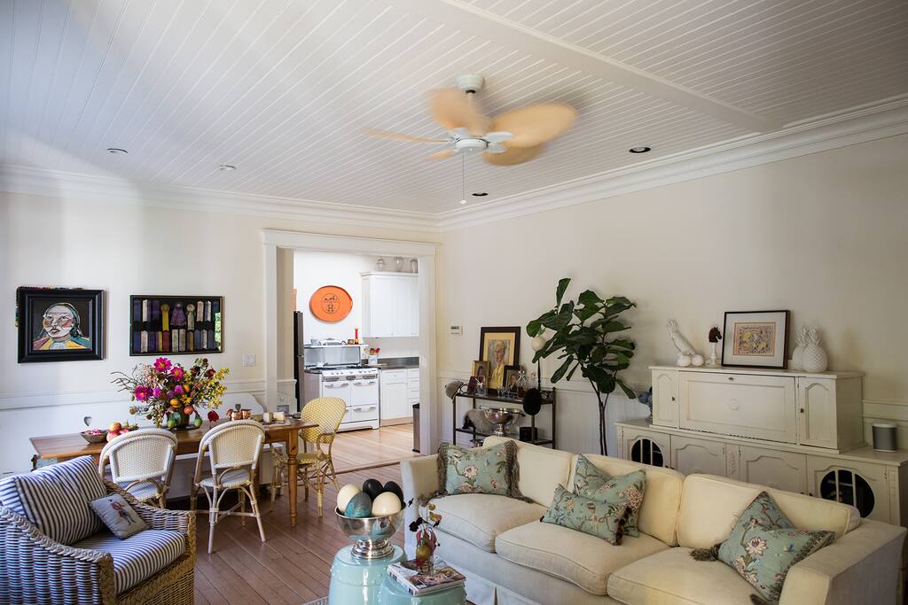 Open format living room/dining room