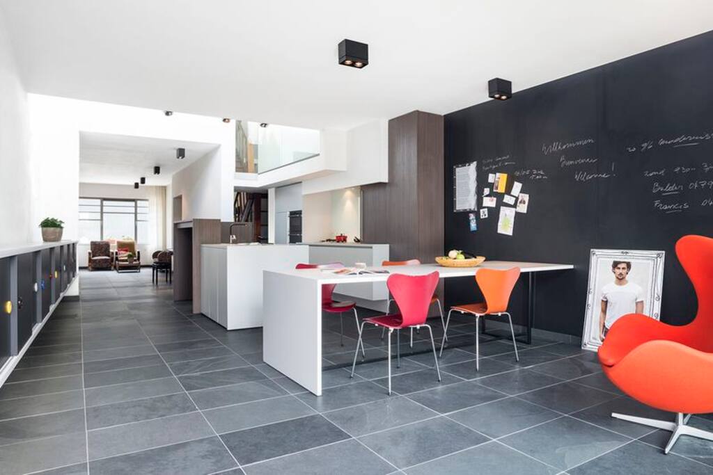 kitchen & living room