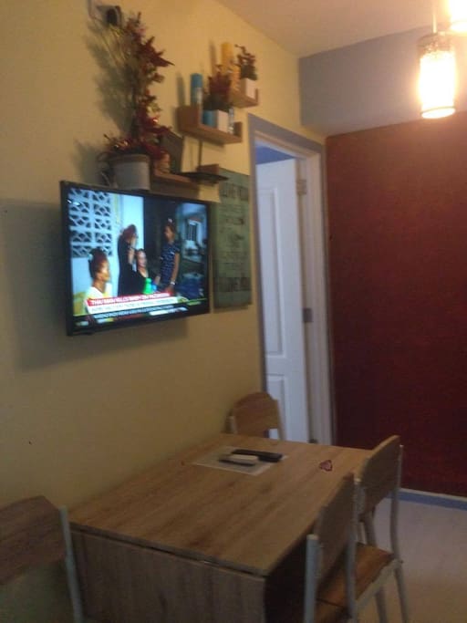 tv with cable and unit has free WIFI