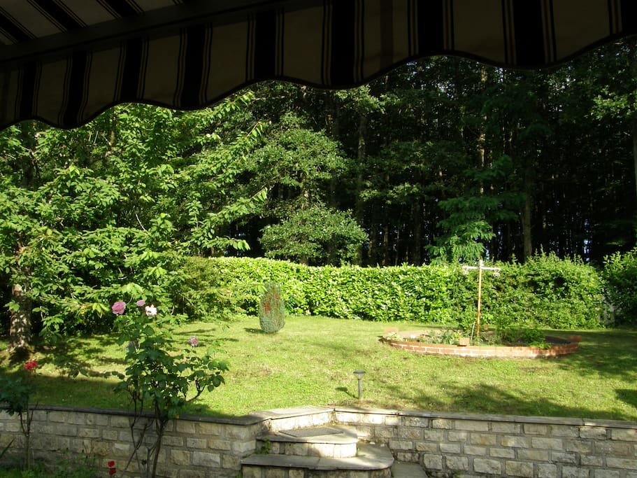 vue façade arrière sur jardin