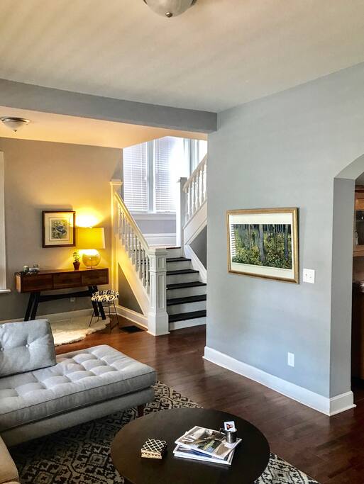 Foyer and living room.