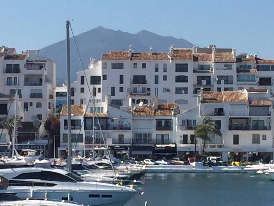 Directly looking at the apartment from the marina, the apartment is on the second highest floor so has fantastic views