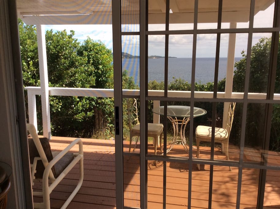 Veranda looking through the french pane doors