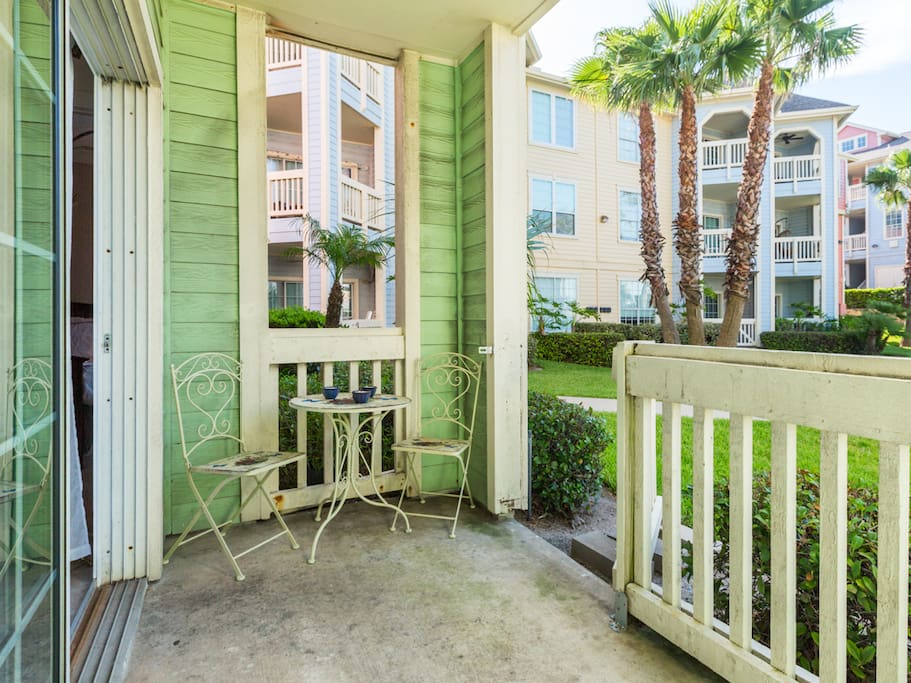 You've got your own private patio - head out through here to the pool!