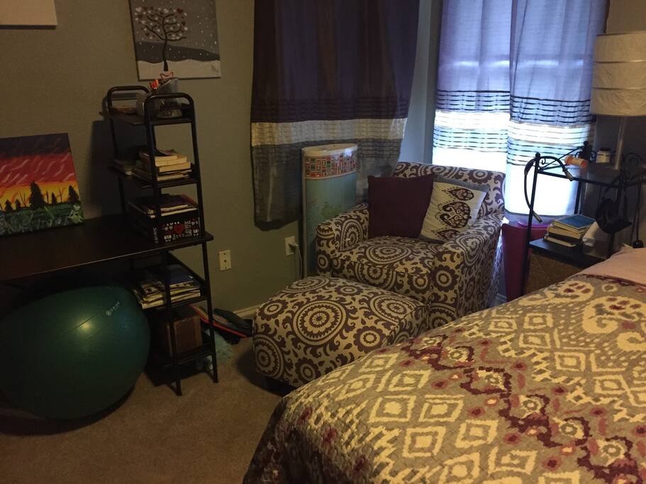 Sitting area and desk in master
