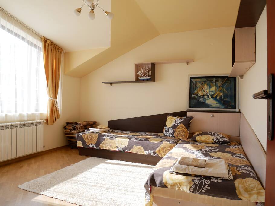 Two beds in the bedroom