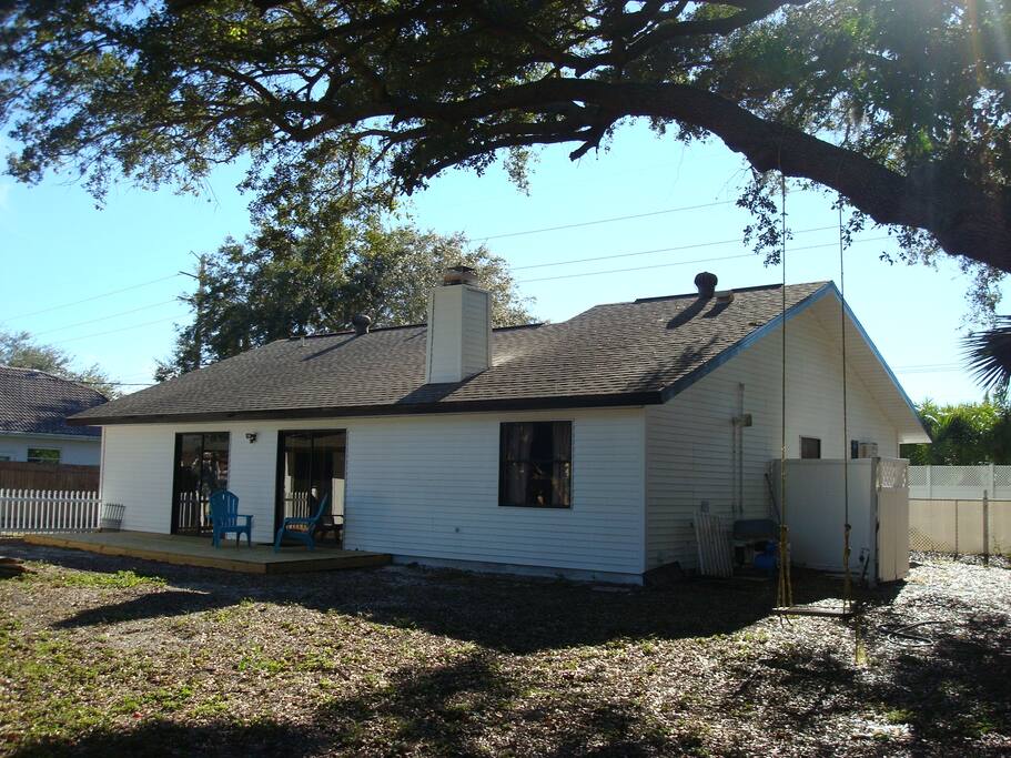 Huge back yard with privacy fence.
