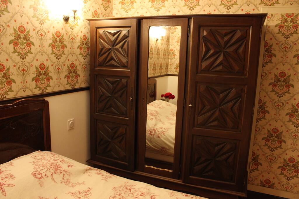 Wardrobe with full-length mirror