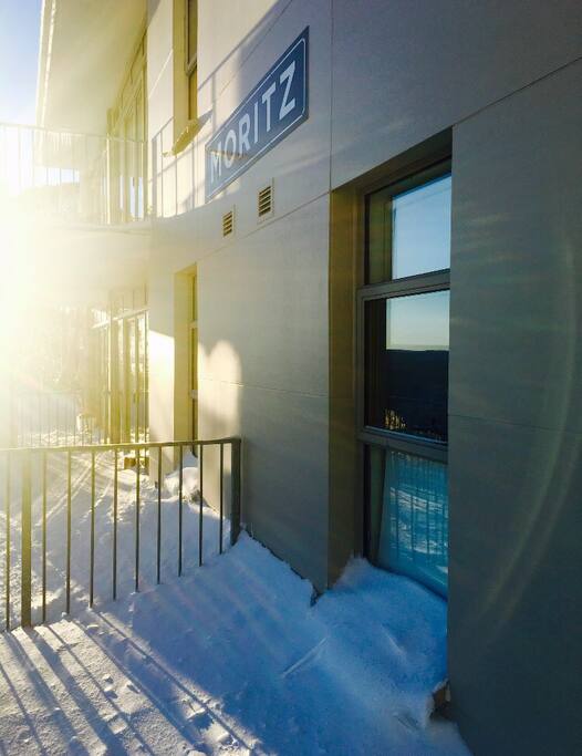 Sunrise on the front balcony, which doubles as a huge esky..