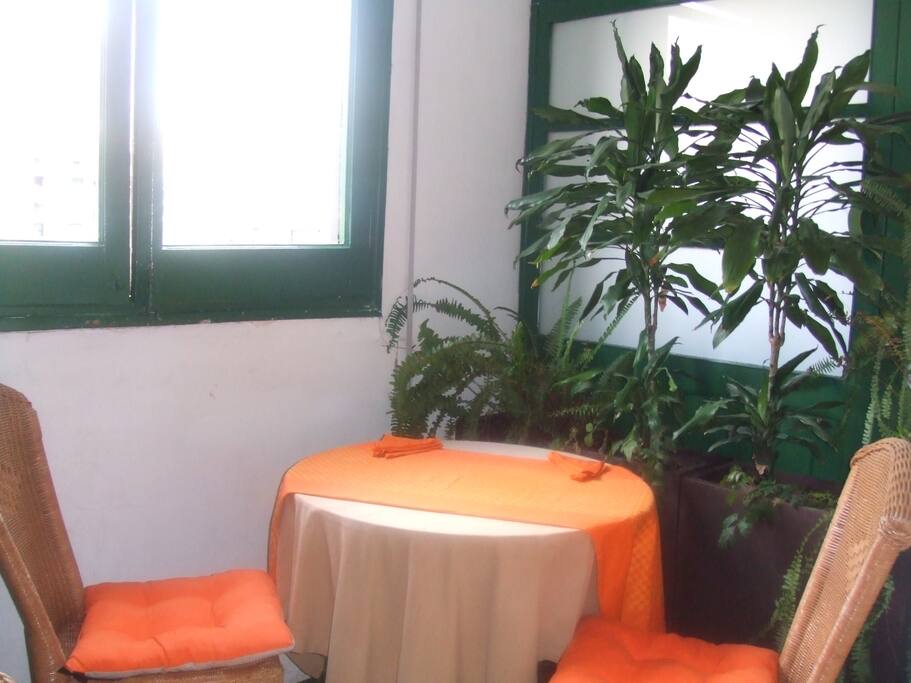 Terraza cubierta en la habitación.
Covered terrace in the room