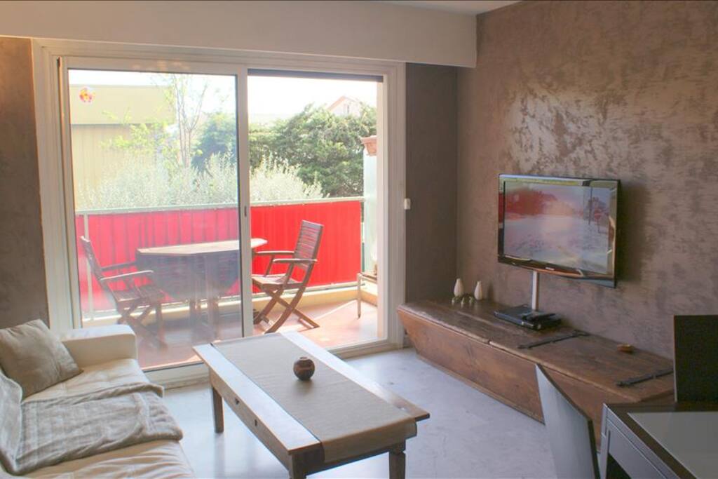 The livingroom with access to the terrace