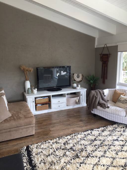 Downstairs living are