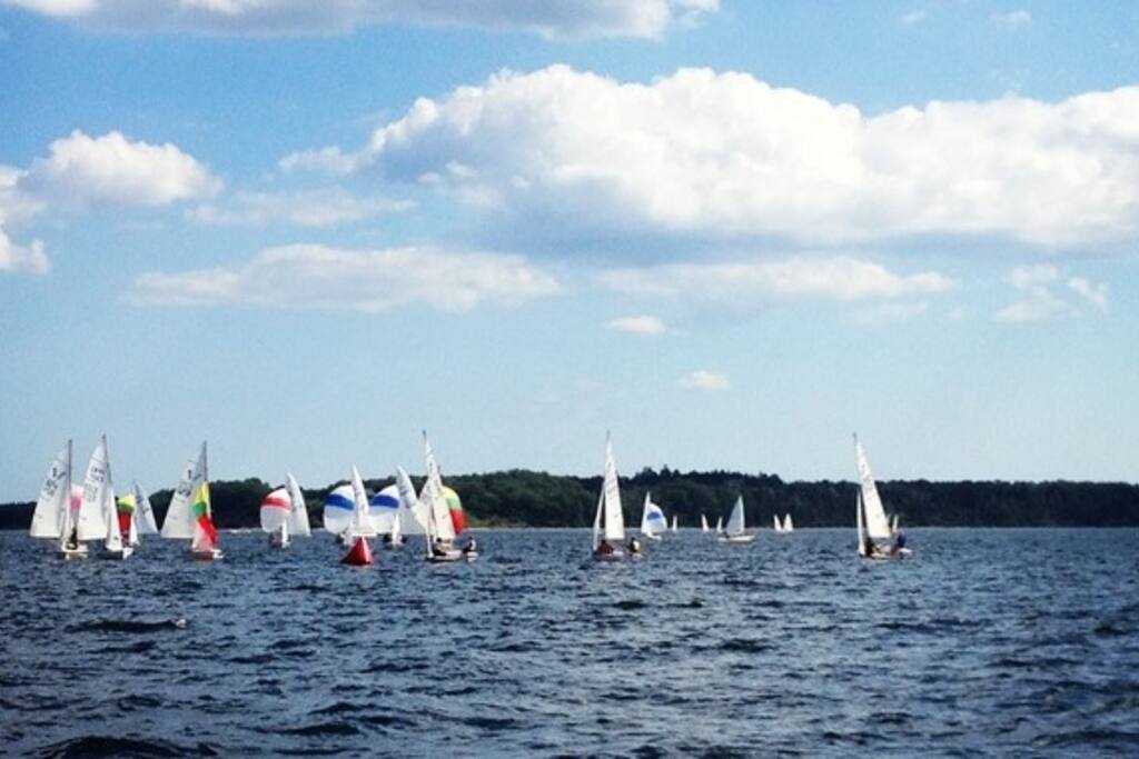 Watch the sailboats while you drink your morning coffee