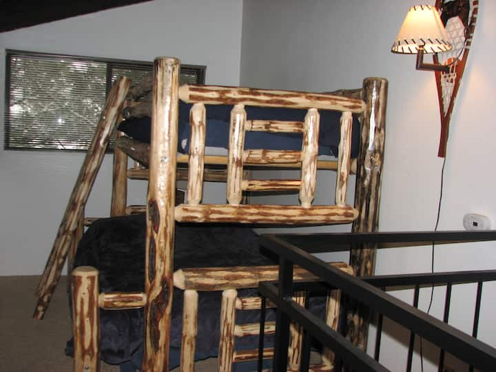 Twin over Full Bunks in the loft