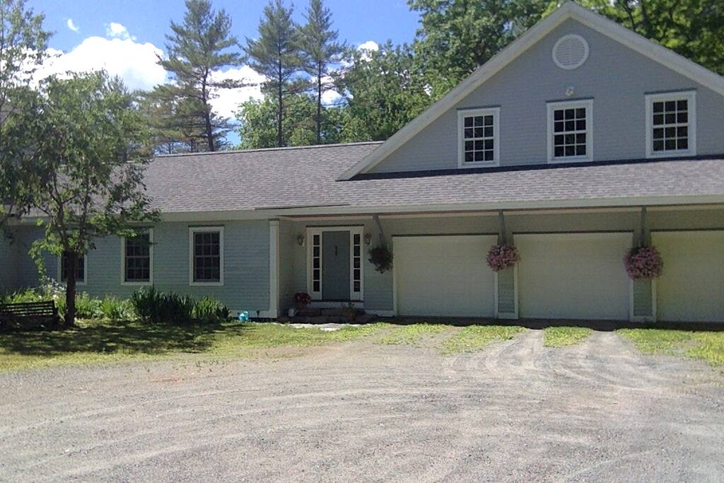 Guest entrance and garages.