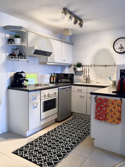 Kitchen is complete with oven/hob, fridge, freezer, microwave and washing machine. All crockery and cutlery provided.