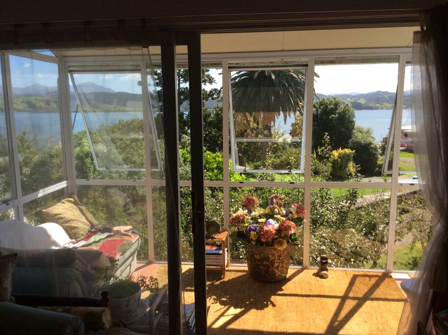 View of the harbour from the sunroom