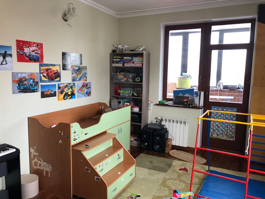 The bed with stairs is like a fortress and a separate playing zone for children but can be turned in a bed