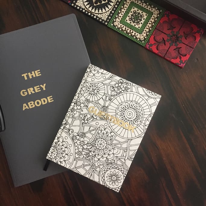 The Grey Abode Manual and guestbook.