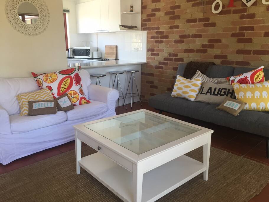 Comfy couches to relax on and cosy up to watch a movie.