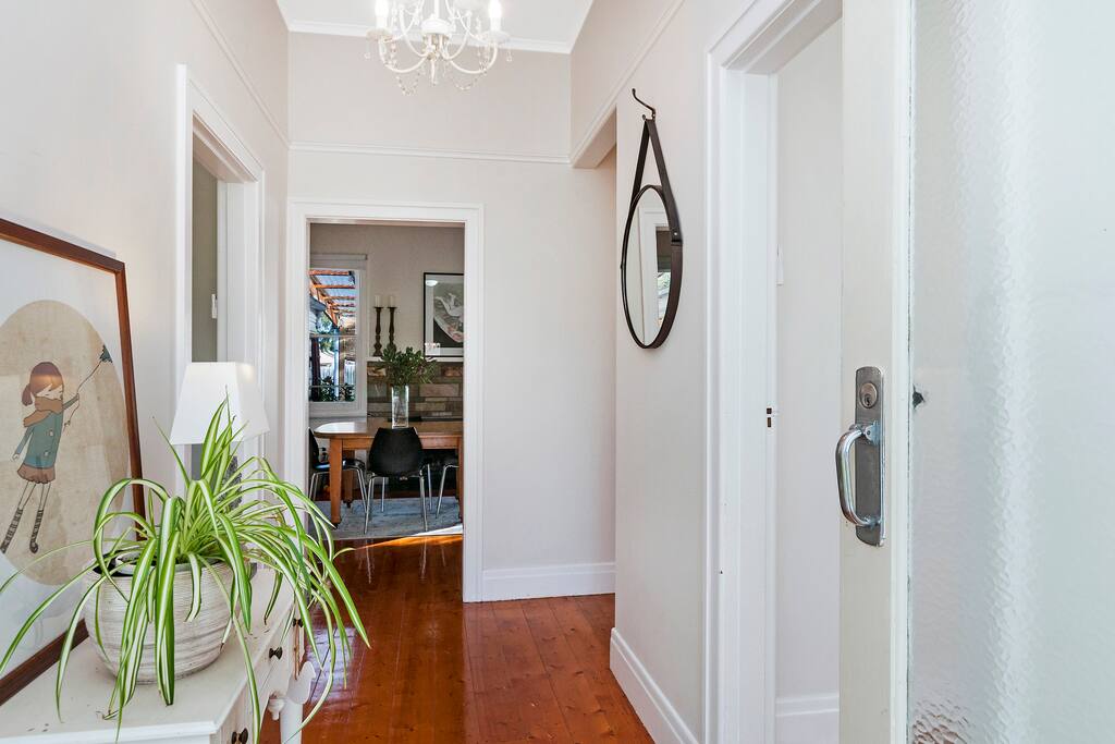 Baltic pine flooring throughout with pretty scatter rugs located in all rooms.