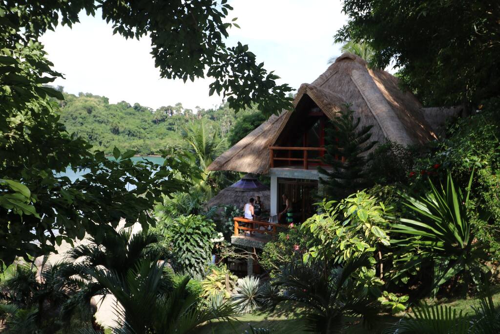 Looking down on the terrace