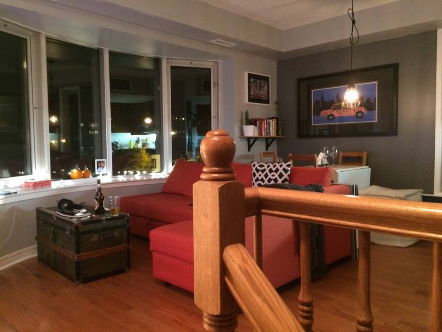 Open concept living dinning, nook kitchen to the right