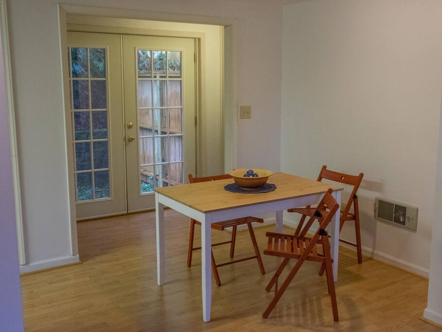 This could be a place to set up your laptop and spread out.