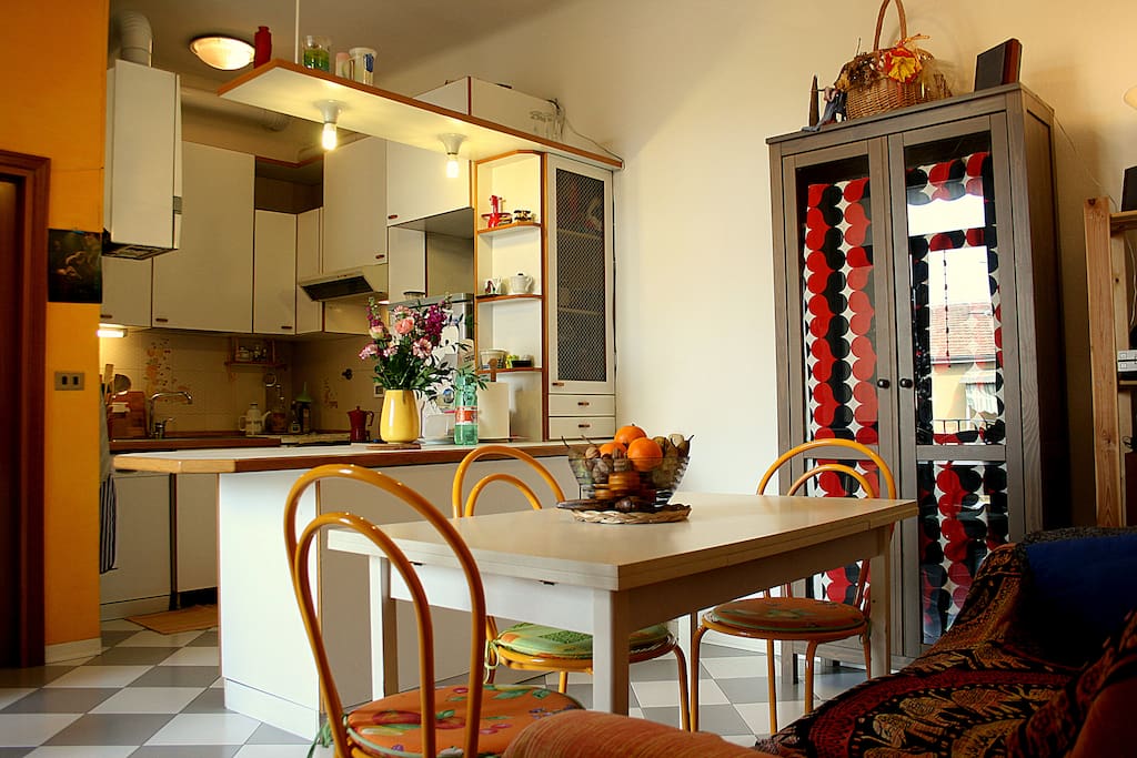 The kitchen/living room, charming and full of light!