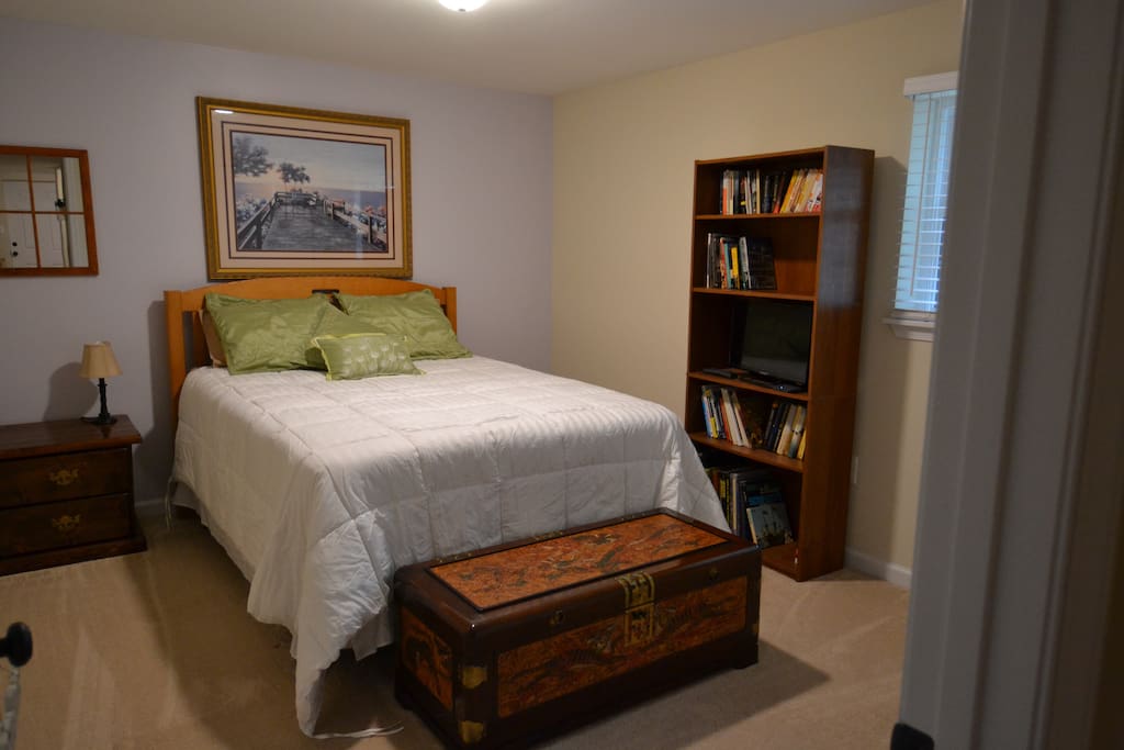 Private, relaxing bedroom with lots of light